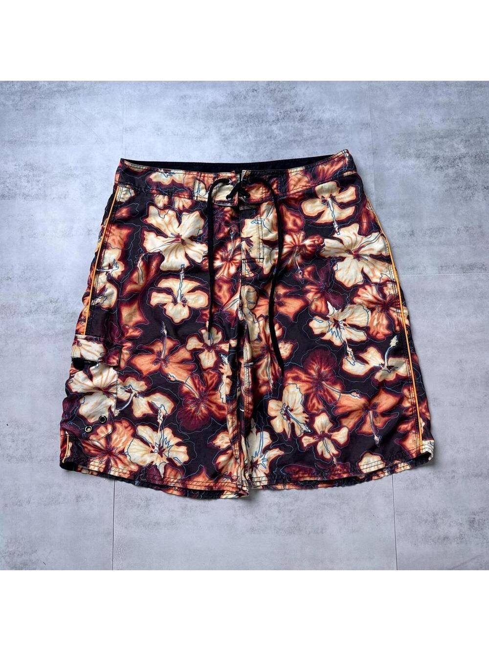 Y2K Sideout 00s Floral Surf Board Shorts